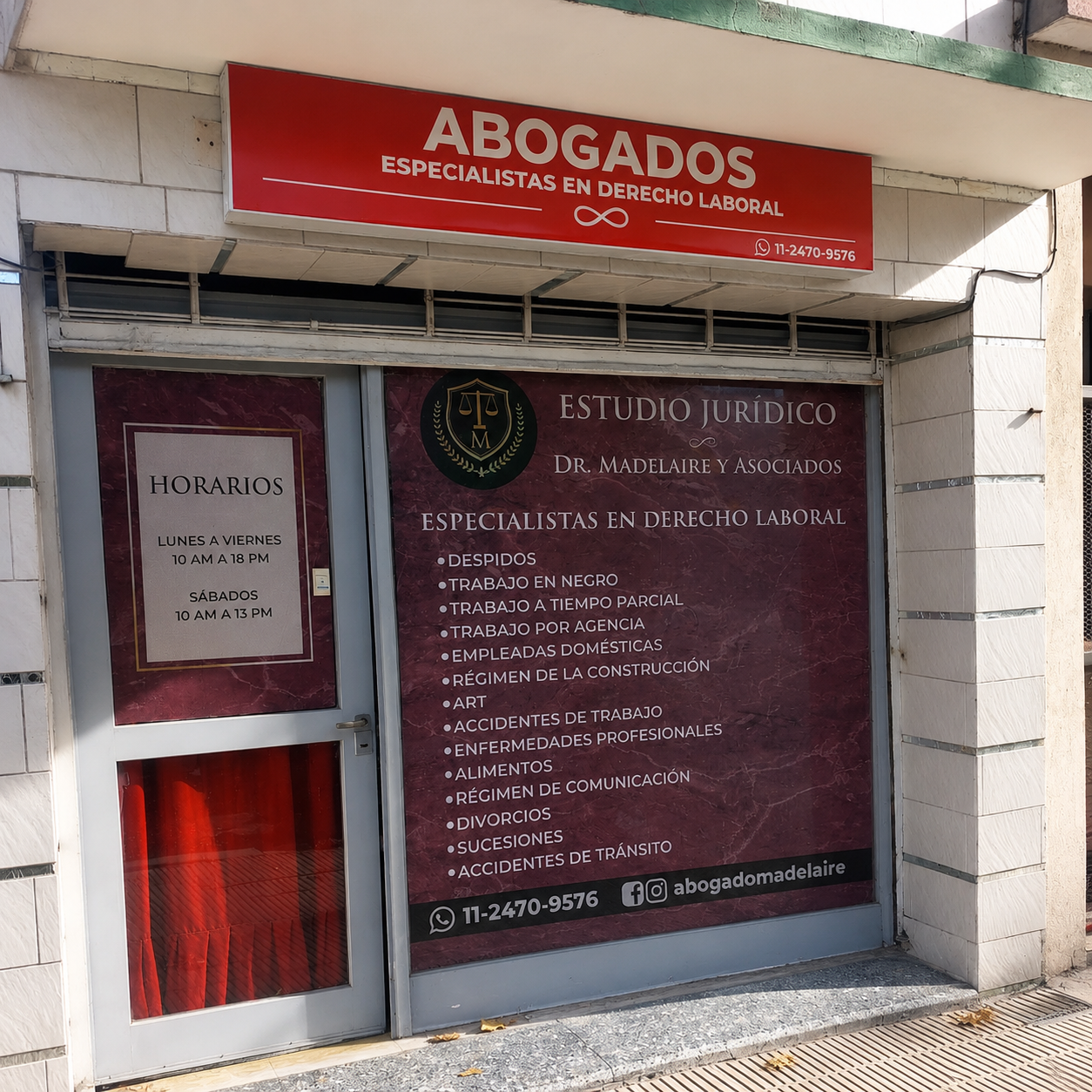 Frente del Estudio Jurídico Dr. Madelaire y Asociados en San Miguel — Abogados Laboralistas